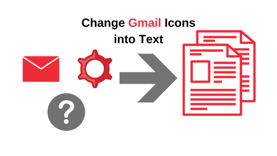 Как изменить значки Gmail в текст?