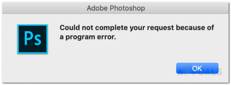 Photoshop не может выполнить ваш запрос из-за ошибки программы
