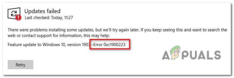 Как исправить ошибку Windows Update 0xc1900223?