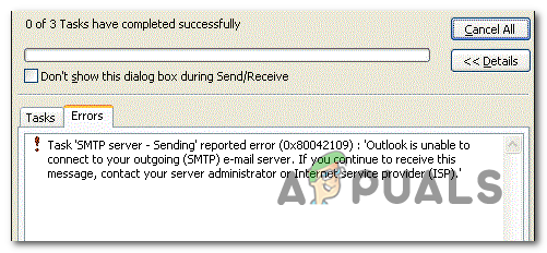 Исправить ошибку Outlook 0x80042109 — Appuals.com