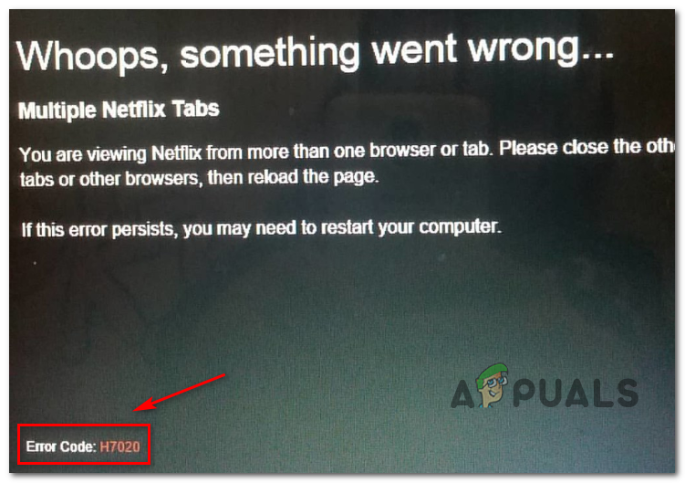 Как исправить ошибку Netflix с кодом H7020?