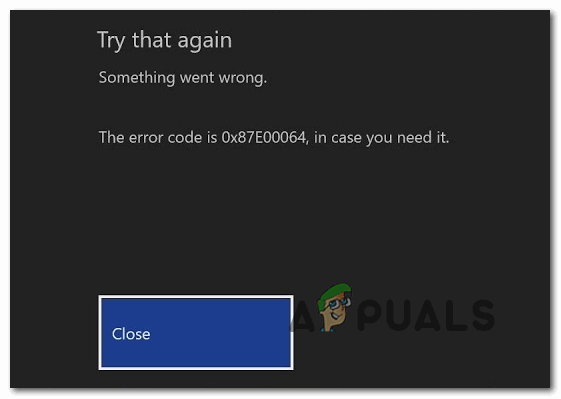 Как исправить ошибку Xbox One 0x87E00064