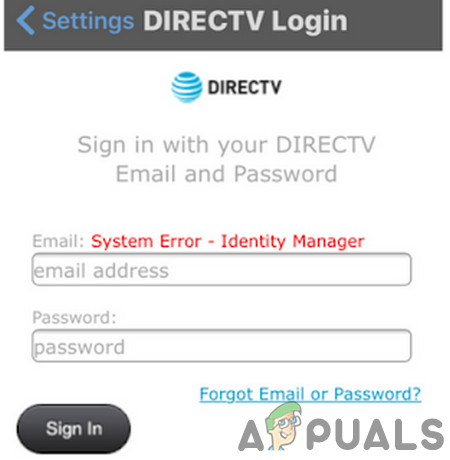 Исправлено: системная ошибка DirecTV ‘Identity Manager’