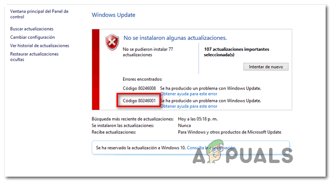 Как исправить ошибку Windows Update 80246001