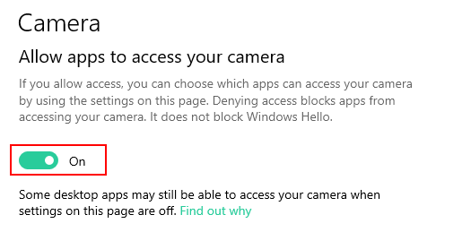 Как запретить приложениям доступ к камере в Windows 10?