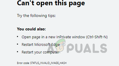 Исправлено: ошибка установки обновления Microsoft Edge STATUS_INVALID_IMAGE_HASH в Windows 10?