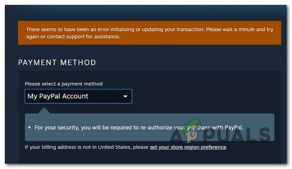 [FIX] «Ошибка инициализации или обновления вашей транзакции» в Steam
