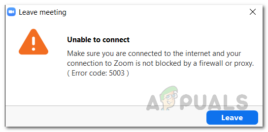 Исправлено: Zoom не удается подключить код ошибки 5003