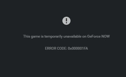 [Fix] Ошибка 0x000001FA с Nvidia GeForce Now