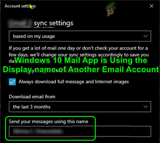 Как изменить отображаемое имя в почтовом приложении в Windows 10