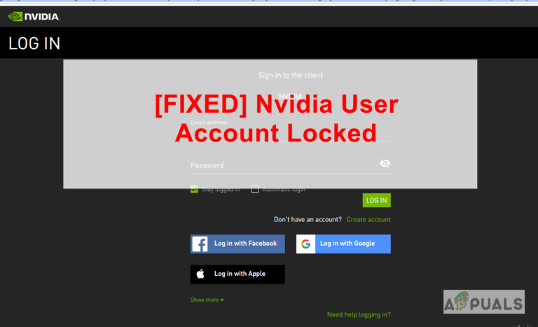 Разблокировать заблокированную учетную запись пользователя NVIDIA (исправить)