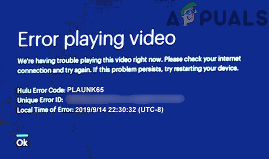 Hulu Wont Play Videos Ошибка PLAUNK65 (Исправления)