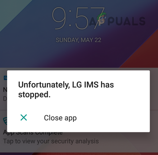 Исправлено: «К сожалению, LG IMS остановлен».  на Android