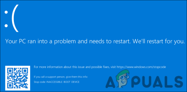 INACCESSIBLE_BOOT_DEVICE BSOD в Windows 10/11