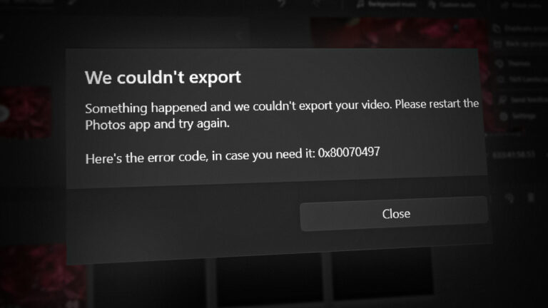 Как исправить код ошибки видеоредактора Windows 0x80070497