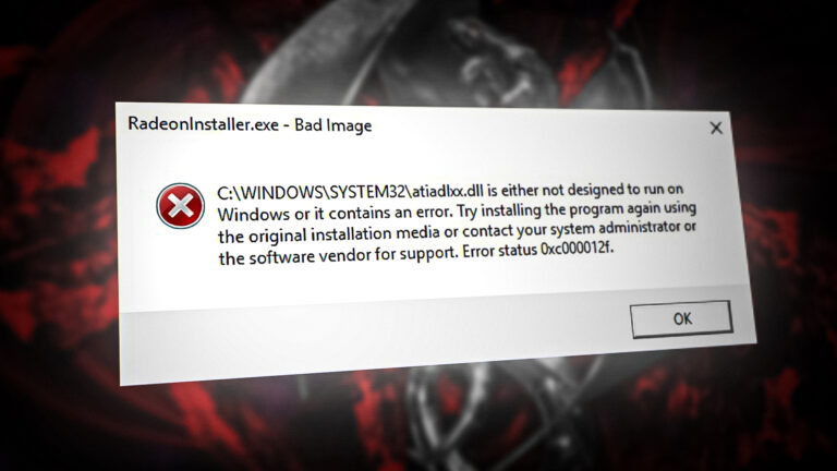Исправлено: RadeonInstaller.exe — неверный образ (atiadlxx.dll либо не предназначен для работы в Windows)