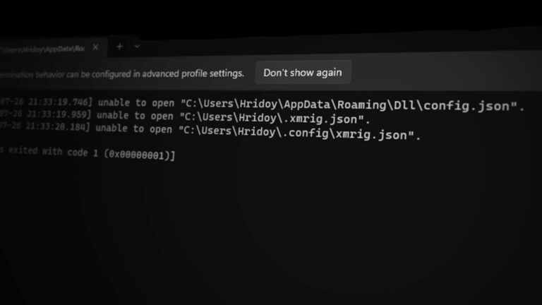 Как исправить ошибку «Невозможно открыть xmrig.json» в Windows