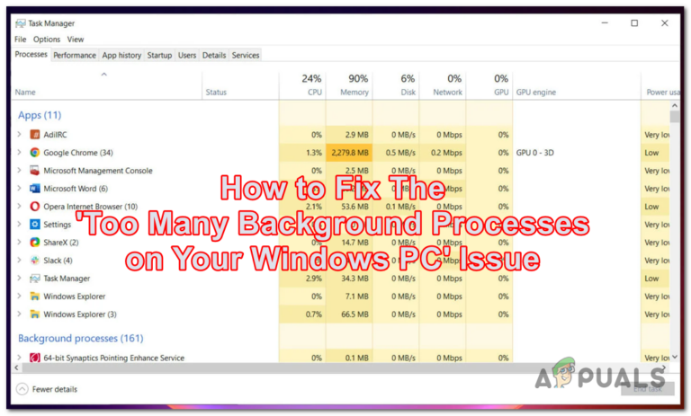 Исправлено: слишком много фоновых процессов на вашем ПК с Windows