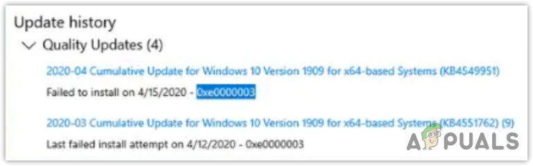 Как исправить ошибку обновления Windows 0xe0000003?  (Обновлено)