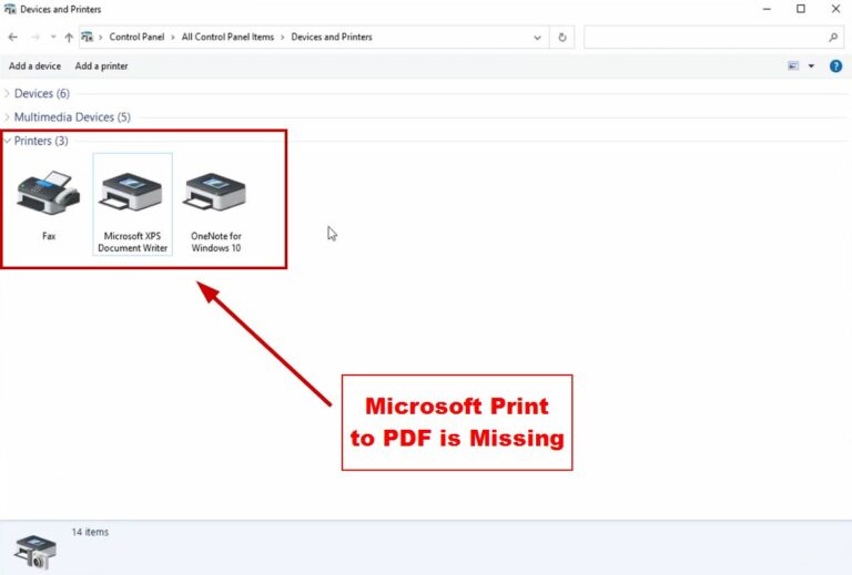 Microsoft Print to PDF отсутствует в Windows 10/11