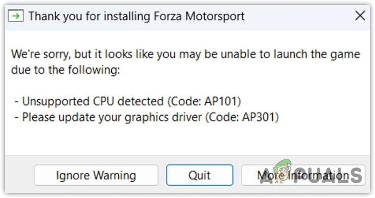 Как исправить код ошибки: AP301 в Forza Motorsport?