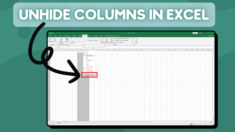 Как отобразить столбцы в Microsoft Excel (5 простых способов)
