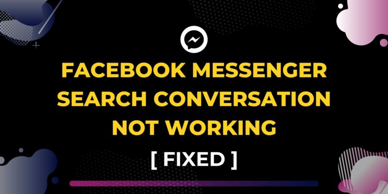 Поисковый разговор в Facebook Messenger не работает