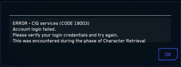 Как исправить код ошибки 19003 в Star Citizen?
