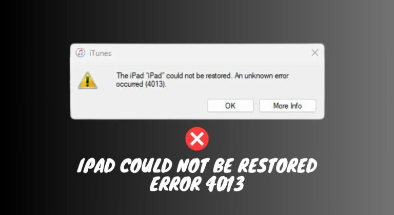 Как исправить ошибку «iPad не удалось восстановить» 4013